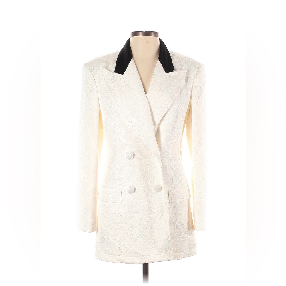 Tory Burch White Blazer with Black Collar